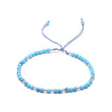 Natural Turquoise Beads Bracelet For Women Adjustable Length 3mm Small Beads Yoga Healing Bracelet Natural Gemstone Bracelet - GQTORCH Jewelry