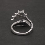 S925 Silver Gothic Pterodactyl Wing Open Ring for Women Men Dragon Punk Retro Rings Adjustable Trendy Jewelry Party  Accessories