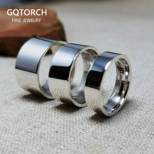 Real 925 Sterling Silver Rings for Men Women Couple of Lovers Rings Simple Plain Comfortable Fits Wedding Band - GQTORCH Jewelry