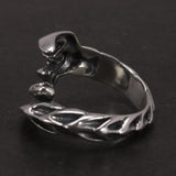 Solid 925 Sterling Silver Jewelry Mens Ring With Garnet Natural Stone Scorpion Male Openning Ring - GQTORCH Jewelry