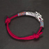 Handwoven 999 Sterling Silver Charm Lucky Red String Bracelet Dragon Men and Women's Jewelry - GQTORCH Jewelry