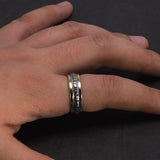 Sterling Silver S925 Ring for Men and Women Russian Aphorism Engraving Fashion Spinner Rotatable Couple Ring - GQTORCH Jewelry