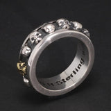 S925 Sterling Silver Rotating Spinner Skull Mens Rings Retro Punk Rock Style Aneis Vintage Fine Jewelry - GQTORCH Jewelry