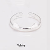 Real Pure 925 Sterling Silver Cute Cat Rings For Women Totoro Open Ring Silver Fashion Jewelry - GQTORCH Jewelry