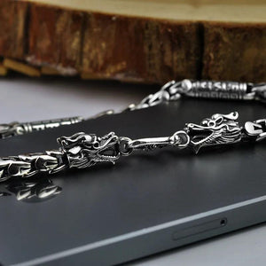 Original Handmade 925 Sterling Silver Dragon Scales Necklaces Sweater Chain or Bracelet For Men - GQTORCH Jewelry