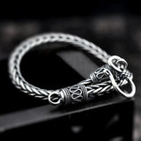 Vintage Real Pure 925 Sterling Silver Handmade Braided Chain Bracelet For Men Jewelry Viking Armband Nordic Chain - GQTORCH Jewelry