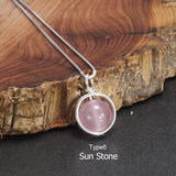 Real Pure 925 Sterling Silver Labradorite Pendant Necklace With Box Chain Simple Elegant Natural Gemstone Collier For Women - GQTORCH Jewelry