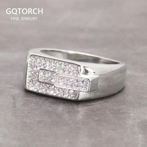Sterling Silver Engagement Rings Micro Pave Cz Hip Hop Pinky Designer Wedding Rings Fine Jewellery - GQTORCH Jewelry