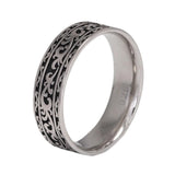 Vintage 925 Sterling Silver Wedding Band Ring with Tangcao Pattern for Men and Women Christmas Party Jewelry Gift Accessories - GQTORCH Jewelry