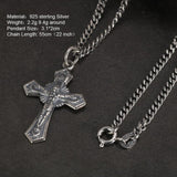Genuine Sterling Silver 925 Christian Cross Necklace Men and Women Vintage Antique Prayer Religious Pendant Jewelry - GQTORCH Jewelry