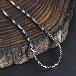 S925 Sterling Silver Vintage Necklace for Men and Women Punk Style Necklace Width 3mm Popcorn Chain Necklace Ornament - GQTORCH Jewelry