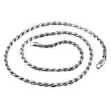 Real Pure 925 Sterling Silver Man Sweater Necklace Italy Design Twisted Braided Chain Vintage Men Jewelry Necklaces & Pendants - GQTORCH Jewelry