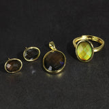 Temperature Sensing Color Changed Jewelry Sets For Women Sterling Silver 925 Rings Earrings Pendant Personalized Adjustable Size - GQTORCH Jewelry