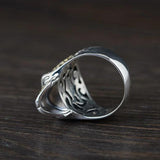 Real Solid 925 Sterling Silver Sugar Skull Rings For Men Mexican Rings Retro Gold Color Cross Sun Flower Engraved Punk Jewelry - GQTORCH Jewelry