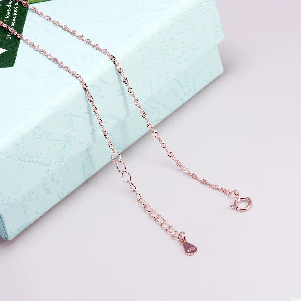 S925 Sterling Silver Necklace for Women Simple Fashion Snake Chain Elegant Female Jewelry - GQTORCH Jewelry
