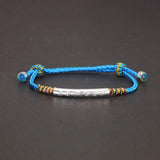 Multi Color Lucky Rope Bracelet 925 Sterling Silver Tube Six Character Religious Adjustable Handmade Jewelry - GQTORCH Jewelry
