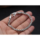 Thai Silver Bracelets with Vajry Pestle Clasp Six Words Mantra Braided Hemp Bracelet for Men and Women 925 Silver Jewelry - GQTORCH Jewelry