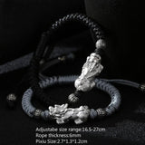 Wholesale Red String Pure Silver Jewelry 999 Pixiu 3D Sterling Silver Bracelet - GQTORCH Jewelry