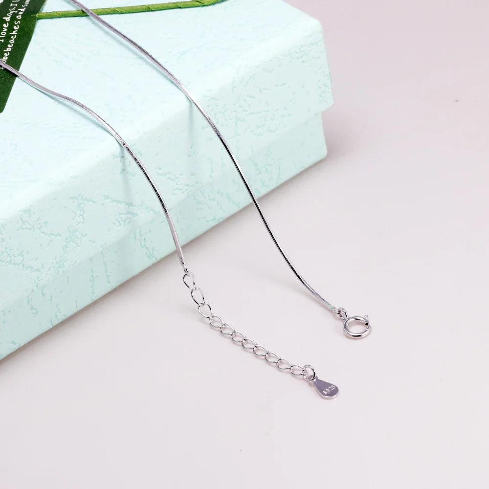 S925 Sterling Silver Necklace for Women Simple Fashion Snake Chain Elegant Female Jewelry - GQTORCH Jewelry