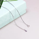 S925 Sterling Silver Necklace for Women Simple Fashion Snake Chain Elegant Female Jewelry - GQTORCH Jewelry