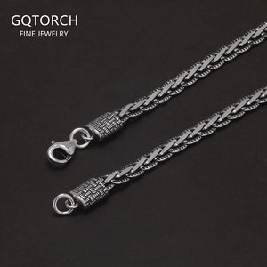 New Fashion 925 Sterling Silver Cuban Link Chain Bracelet Necklace for Men Women 4mm Wide Punk Retro Trending Party Jewelry