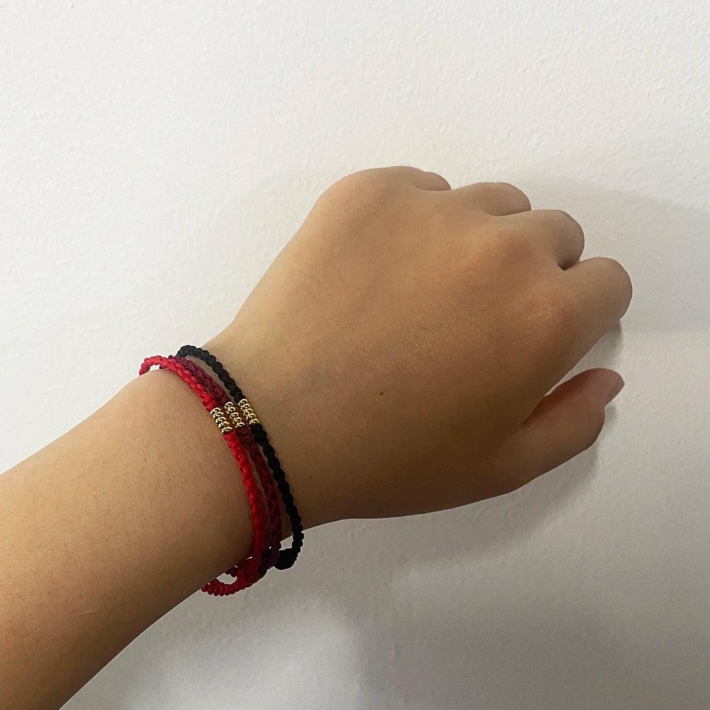 Red Black Rope Bracelet Lucky Bracelet Women's and Men's Rope Cord Handmade Friendship Simple Jewelry - GQTORCH Jewelry