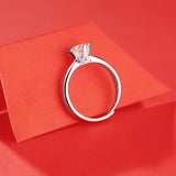 Wedding Rings Classic 0.5-3 Carat 6 Claws 925 Silver Sterling Marquise Moissanite Ring Round Brilliant Cut Rings For Women - GQTORCH Jewelry