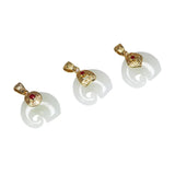 Natural Stone White Jade Elephant Pendant Gold Plated Real Silver 925 Jewelry For Women Personalized Necklace Jewelry Making - GQTORCH Jewelry