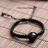 Energy Bracelets Bangles Natural Black Rainbow Eye Obsidian Bracelet Couple Hand Woven Lucky Red Rope Beads Ball For Men Women - GQTORCH Jewelry