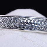 Real Pure 999 Sterling Silver Bangles For Women And Men Retro Antique Braided Bangle Bracelet Brazaletes Pulseras Mujer - GQTORCH Jewelry