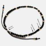 Natural Stone Small Beads Bracelets For Women Black Onyx Handmade Yoga Healing Balance 925 Silver Reiki Prayer Thin Bracelets - GQTORCH Jewelry