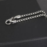 Genuine 925 Sterling Silver Jewelry Round Box Chain Thickened All-match Necklace for Men and Women Retro 22 24 26 28 30 Inch - GQTORCH Jewelry