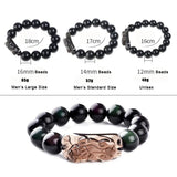 Natural Stone Men Bracelet Black Obsidian Beads With Ice Obsidian Pixiu Brave Troops Rosary Buddha Jewelry For Men And Women - GQTORCH Jewelry