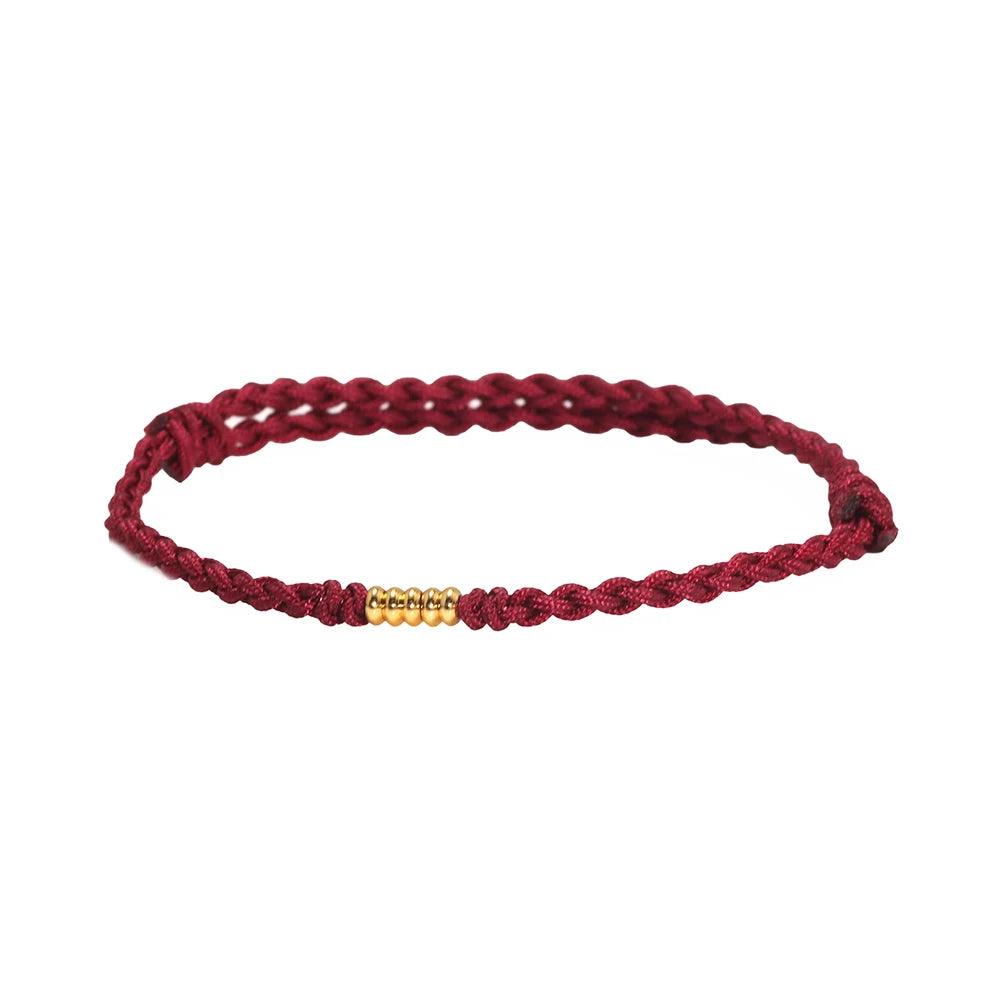 Red Black Rope Bracelet Lucky Bracelet Women's and Men's Rope Cord Handmade Friendship Simple Jewelry - GQTORCH Jewelry