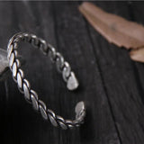 925 Sterling Silver Viking Armband For Women Handcrafted Braided Cuff Bangles Antique Silver Bracelet - GQTORCH Jewelry