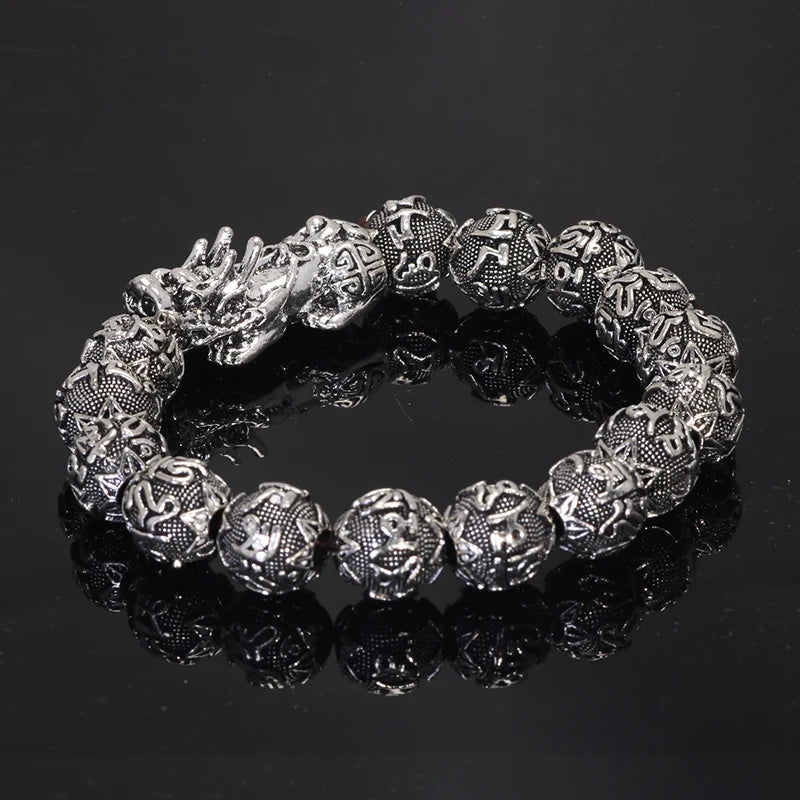 Sanskrit Six Words Engraved Buddha Bracelet OM Mala Beads Bracelets For Men And Women Mantra Prayer Buddhism Jewelry