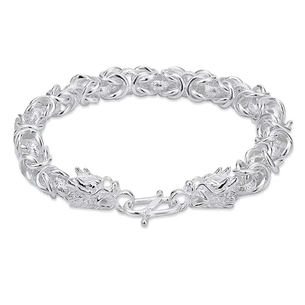 999 Bright Silver Dragon Bracelet for Men, Punk Hip Hop Rock Fashion Classic Bracelet, Jewelry Gift - GQTORCH Jewelry
