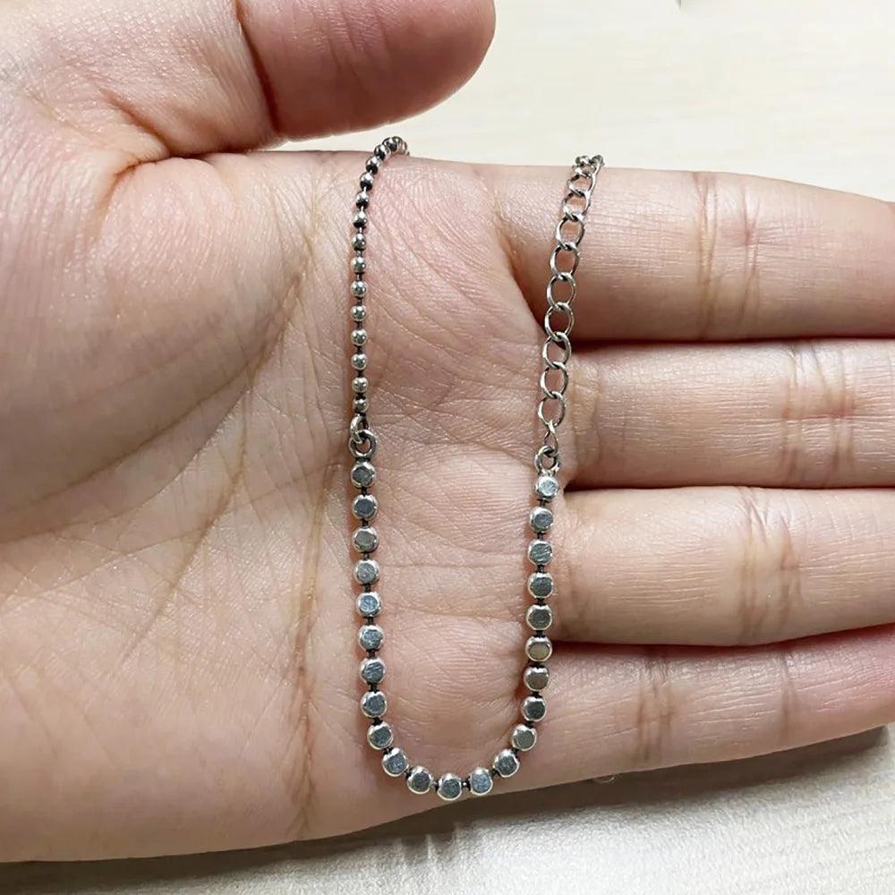 S925 Sterling Silver Lady Bead Necklace Adjustable Simple Fashion Elegant Jewelry - GQTORCH Jewelry