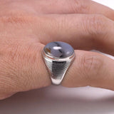 Real 925 Sterling Silver Antique Rings For Women And Men With Natural Color Onyx Stone Minimalism Cross Stripe Turkish Jewelry - GQTORCH Jewelry