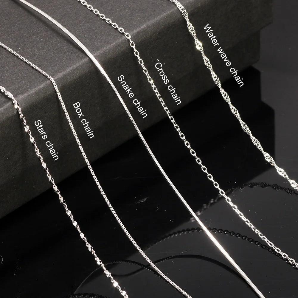 S925 Sterling Silver Necklace for Women Simple Fashion Snake Chain Elegant Female Jewelry - GQTORCH Jewelry
