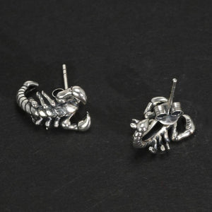Vintage S925 Sterling Silver 3D Scorpion Earrings Men and Women Animal Gothic Punk Thai Silver Fine Jewelry - GQTORCH Jewelry