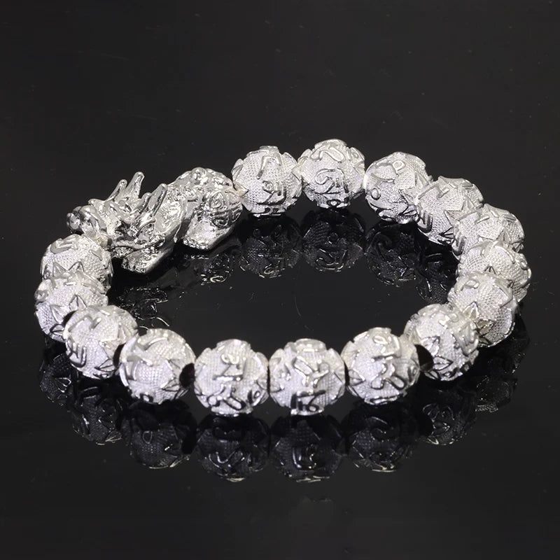 Sanskrit Six Words Engraved Buddha Bracelet OM Mala Beads Bracelets For Men And Women Mantra Prayer Buddhism Jewelry