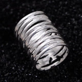 Real Pure 925 Sterling Silver Braided Rings For Women Vintage Twisted Wide Rings Aneis Feminino - GQTORCH Jewelry