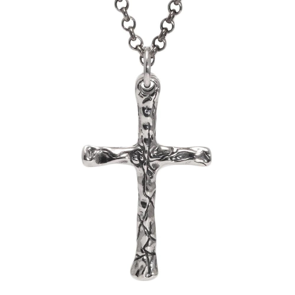 Real Pure 925 Sterling Silver Simple Cross Pendant Necklaces for Men and Women Couples Viking Christian Jewelry - GQTORCH Jewelry