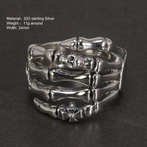Rock Style Skeleton Ring 925 Sterling Silver Jewelry Cool Thai Silver Ring Men's Index Finger Wholesale - GQTORCH Jewelry