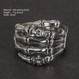 Rock Style Skeleton Ring 925 Sterling Silver Jewelry Cool Thai Silver Ring Men's Index Finger Wholesale - GQTORCH Jewelry