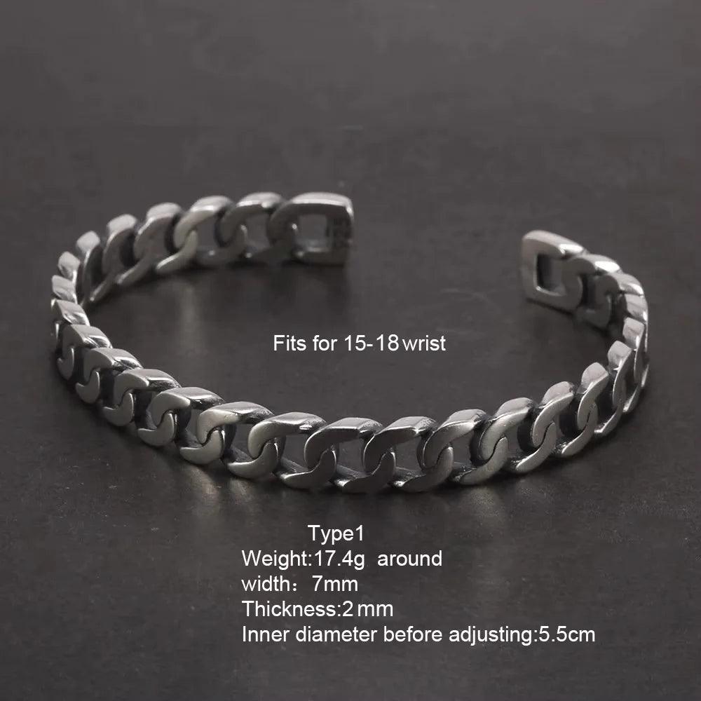 Handmade S925 Sterling Silver Bracelet Retro Hollow Weaving Twisted Glossy Bracelet Sterling Silver Jewelry for Men and Women - GQTORCH Jewelry