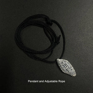 Real 925 Sterling Silver Six Words Mantra Pendant For Men and Women Vintage Antique Finish Fine Jewelry Buddhism Jewelry - GQTORCH Jewelry