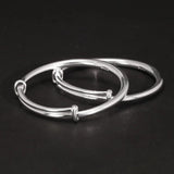 Solid 999 Sterling Silver Simple Push-pull Bracelet Women and Kids Smooth Minimalist Jewelry First Birthday Gift - GQTORCH Jewelry