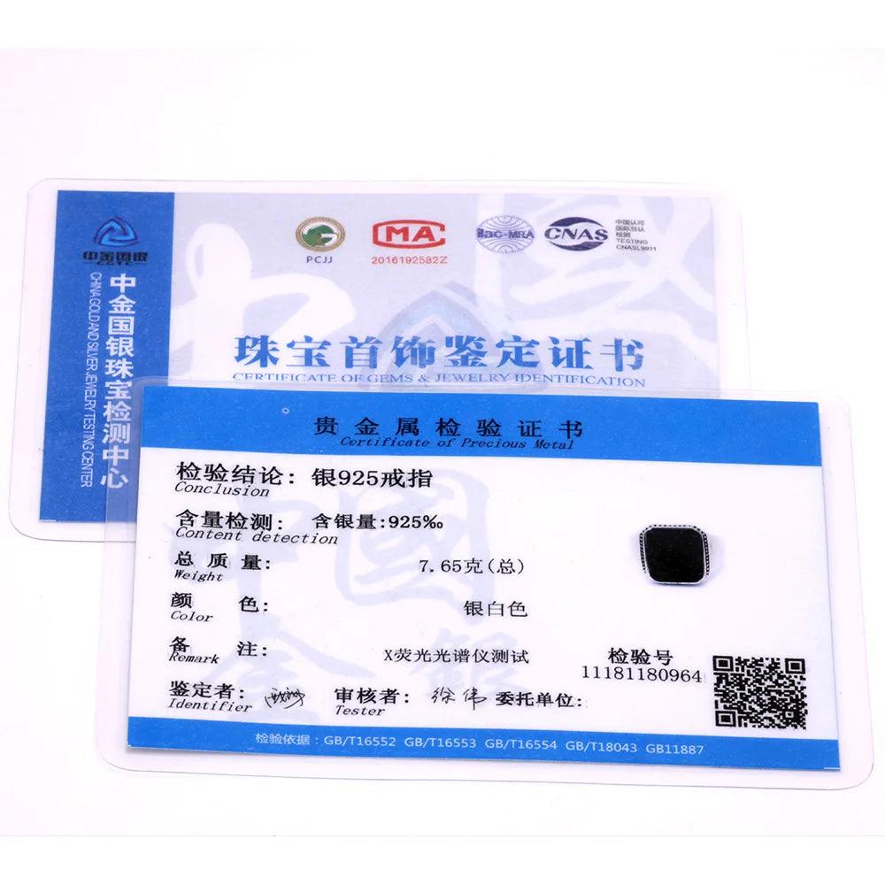 Real Solid 925 Sterling Silver Ring Simple For Men With Black Square Flat Gel Stone High Polishing Middle East Turkish Jewelry - GQTORCH Jewelry